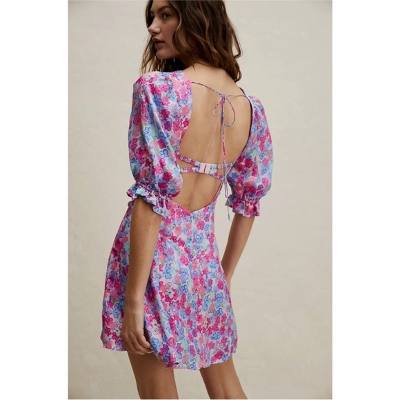 For Love and Lemons Angie Mini Floral Dress Size Small NWT - Picture 4 of 12